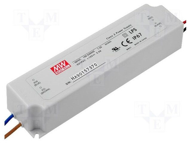 Power supply: switched-mode; LED; 60W; 48VDC; 1.25A; 90÷264VAC