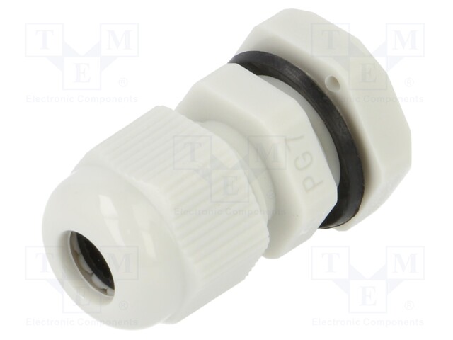 Cable gland; PG7; polyamide; light grey