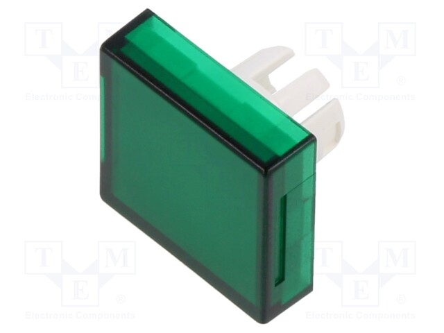 Actuator lens; 22mm; 61; Colour: green transparent; Mat: plastic