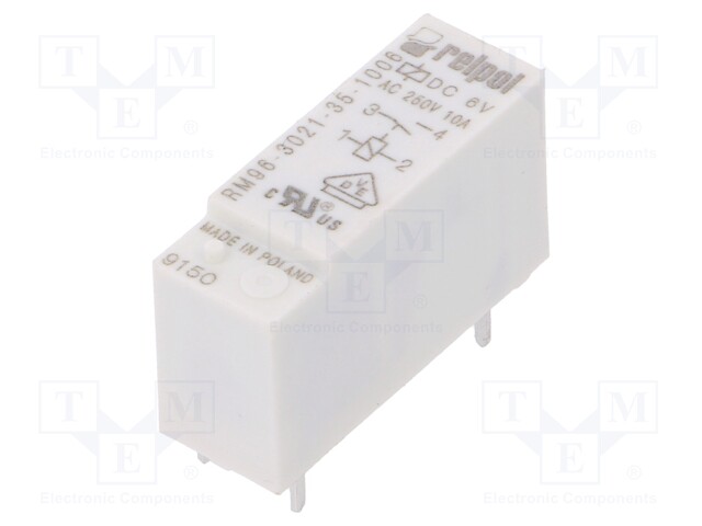 Relay: electromagnetic; SPST-NO; Ucoil: 6VDC; 8A/250VAC; 8A/24VDC