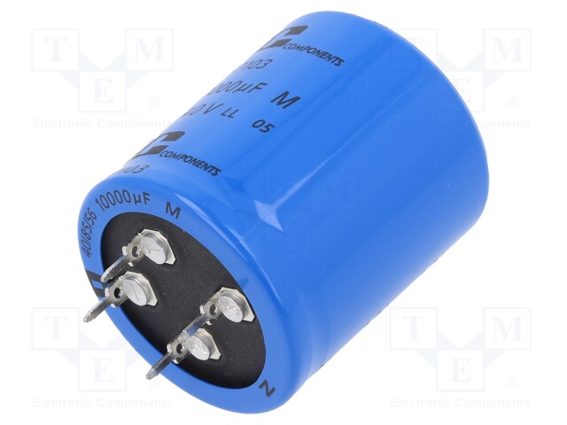 Capacitor: electrolytic; THT; 10mF; 40VDC; Ø35x40mm; ±20%; 12000h