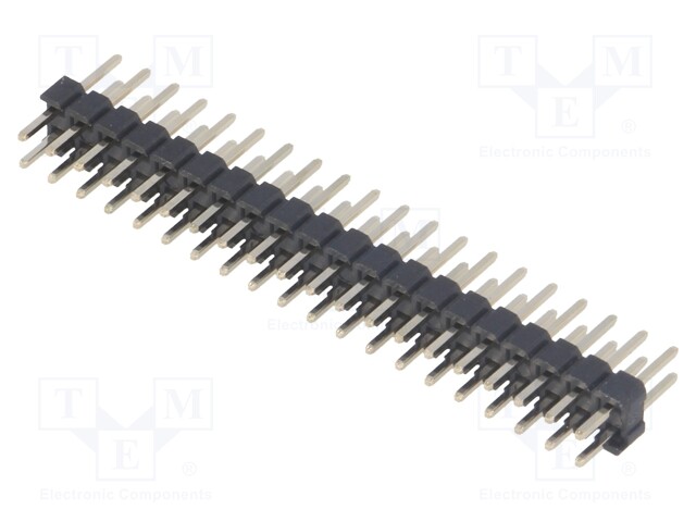 Pin header; pin strips; male; PIN: 40; straight; 2mm; THT; 2x20