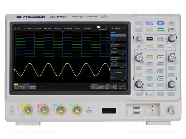 Oscilloscope: mixed signal; Ch: 4; 200MHz; 2Gsps; 200Mpts/ch; 1.7ns