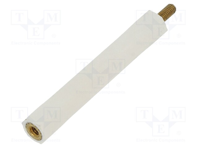 Insulating sleeve; hexagonal; M2,5; M2,5; L: 40mm; Spanner: 6mm