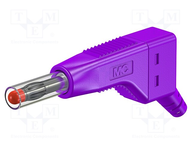 Plug; 4mm banana; 32A; 30VAC; 60VDC; violet; 2.5mm2; on cable