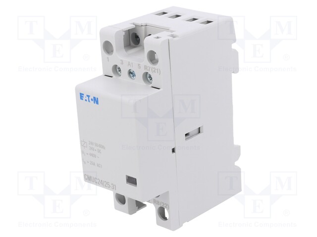 Contactor: 4-pole installation; 25A; 24VAC; 24VDC; NC + NO x3; DIN