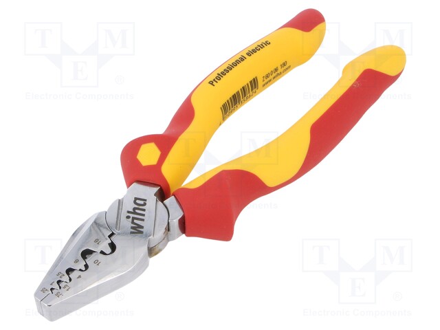 Pliers; insulated,crimping; steel; 180mm; 1kVAC; 0.25÷16mm2