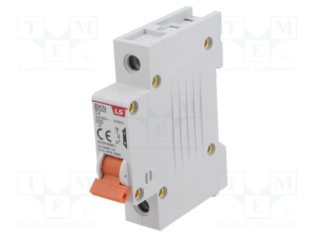 Circuit breaker; 230/400VAC; Inom: 6A; Poles: 1; Charact: C; 6kA