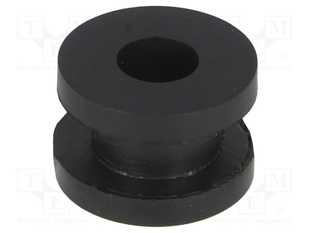 Grommet; Ømount.hole: 8mm; Øhole: 5mm; rubber; black