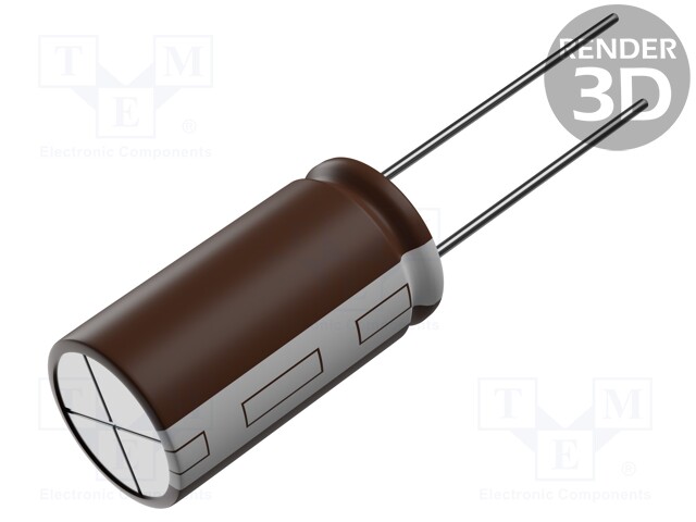 Capacitor: electrolytic; THT; 120uF; 50VDC; Ø8x11.5mm; Pitch: 3.5mm