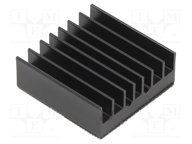 Heatsink: extruded; grilled; BGA; black; L: 27mm; W: 27mm; H: 9.5mm