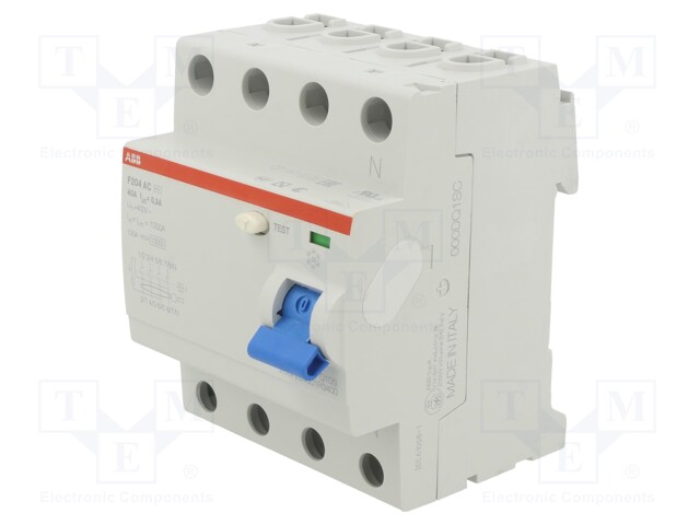 RCD breaker; Inom: 40A; Ires: 300mA; Max surge current: 5000A; 400V