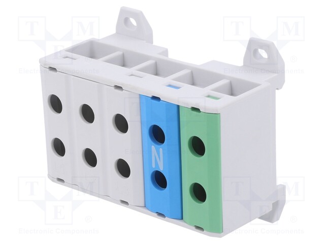 Splice terminal: rail; 35mm2; ways: 5; terminals: 10; Width: 80mm