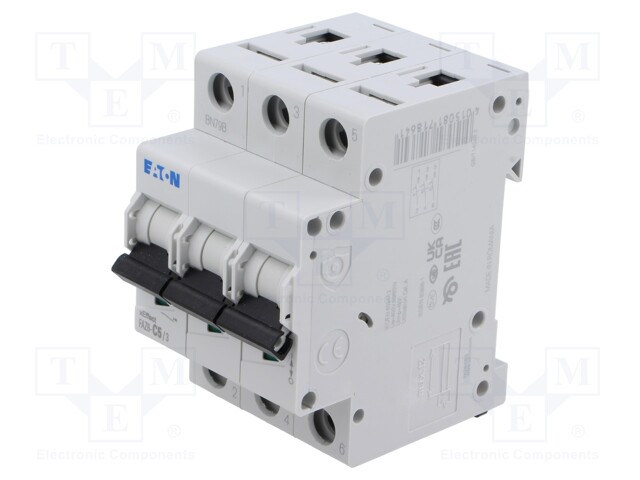 Circuit breaker; 230/400VAC; Inom: 5A; Poles: 3; Charact: C; 6kA