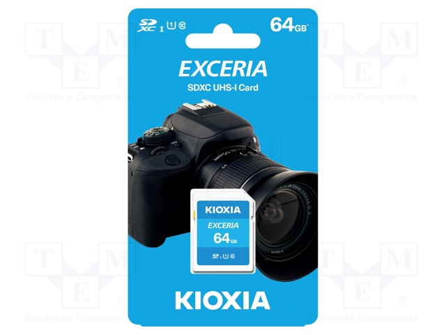 Memory card; SD XC; 64GB; 100MB/s; Class 10 UHS U1; -25÷85°C