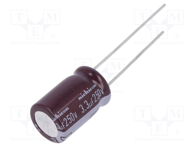 Capacitor: electrolytic; low impedance; THT; 3.3uF; 250VDC; ±20%