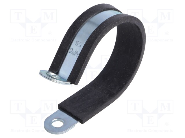 Fixing clamp; ØBundle : 55mm; W: 20mm; steel; Cover material: EPDM