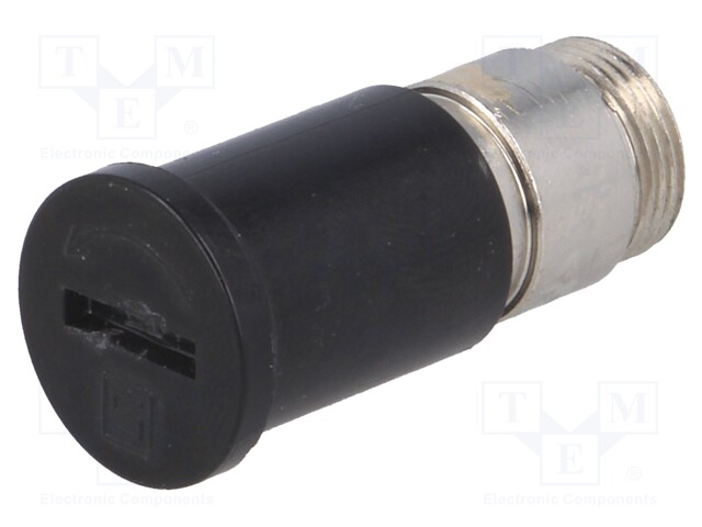 Adapter; cylindrical fuses; 6,3x32mm; 16A; -40÷85°C; Colour: black