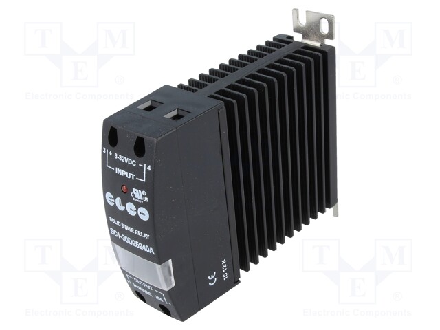 Relay: solid state; Ucntrl: 3÷32VDC; 25A; 24÷240VAC; DIN,on panel