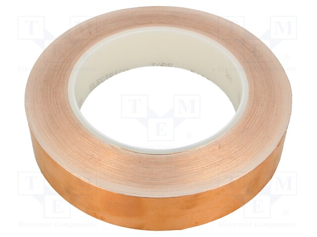 Tape: electrically conductive; W: 25mm; L: 33m; D: 0.066mm; copper