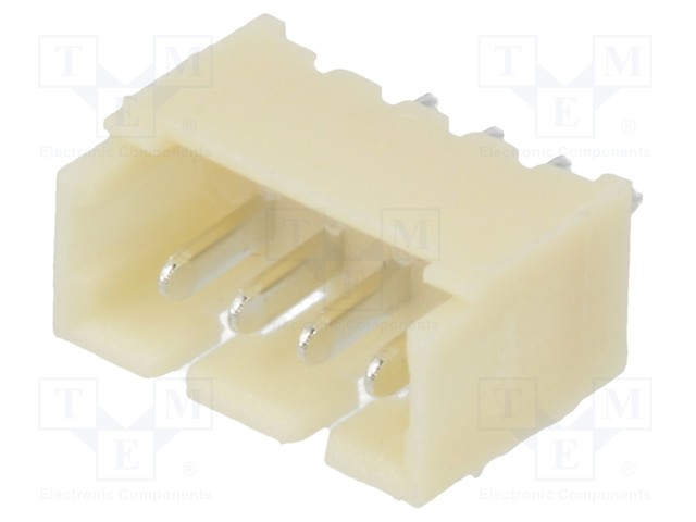 Socket; wire-board; male; 1.25mm; PIN: 4; THT; 125V; 1A; tinned