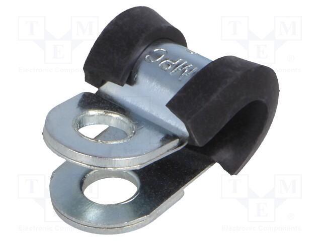 Fixing clamp; ØBundle : 5mm; W: 12mm; steel; Cover material: EPDM