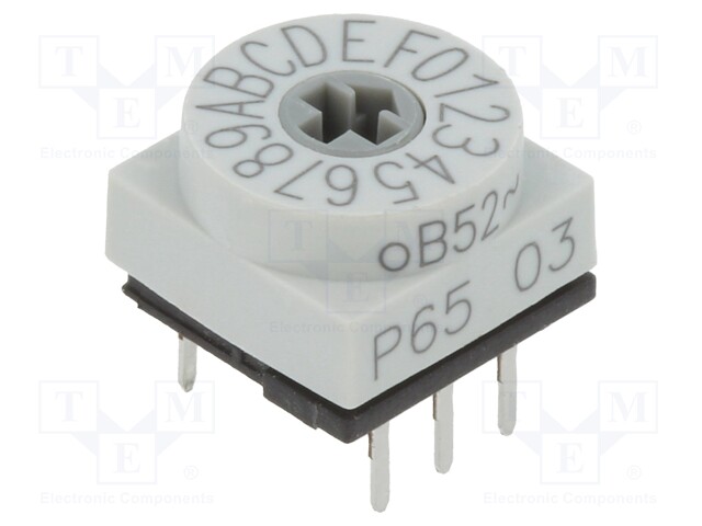 Switch: rotary; Pos: 16; 1uA/20mVDC; -60÷125°C; Mounting: THT