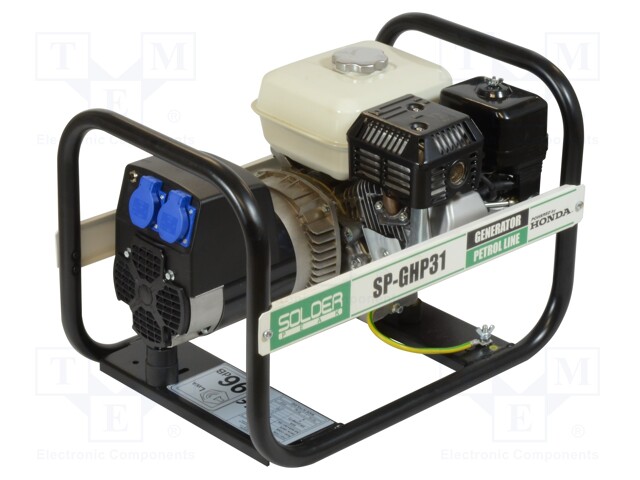 Power generator; gasoline; 1.4l/h; 2.7kVA; 230VAC; 11.7A; 38kg