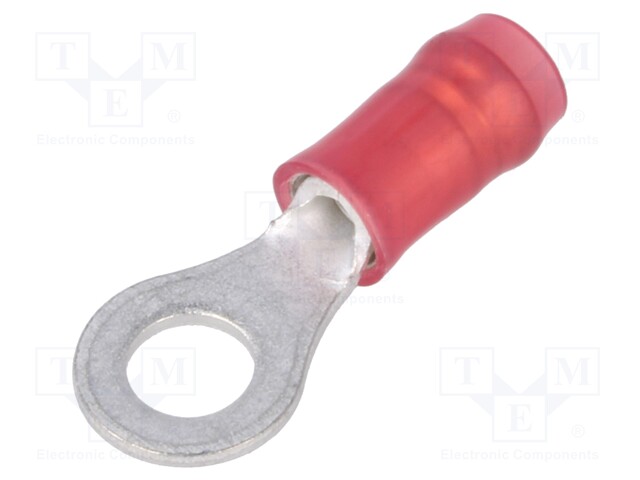 Ring terminal; M4; Ø: 4.17mm; 0.3÷1.42mm2; crimped; for cable; red