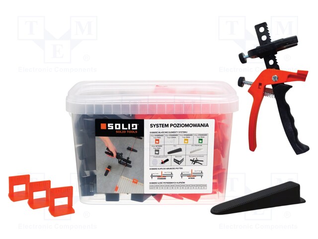 The tile leveling system; 1mm