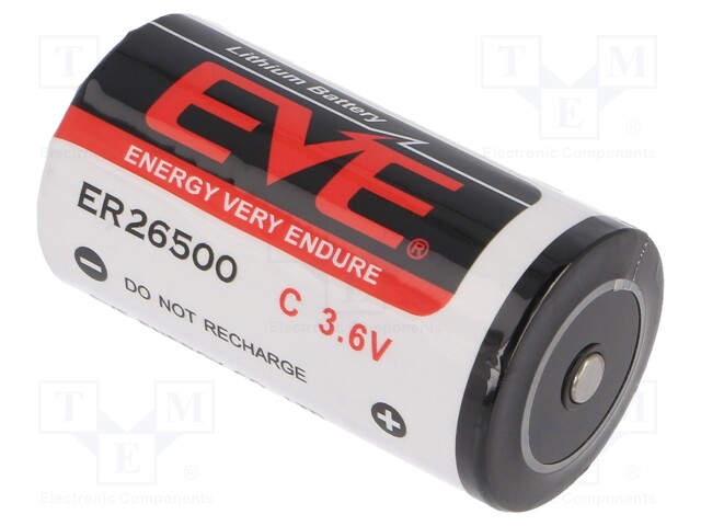 Battery: lithium; 3.6V; C; Ø26x50mm; 8500mAh; non-rechargeable