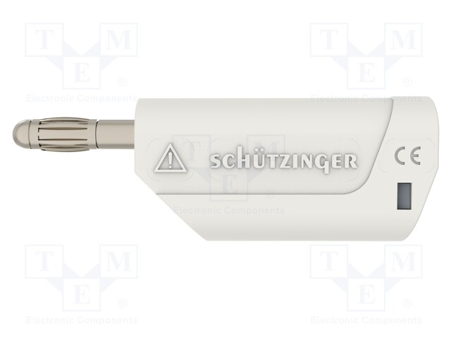 Plug; 4mm banana; 32A; 30VAC; 60VDC; white; Max.wire diam: 4mm