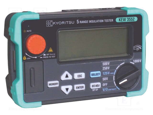 Meter: insulation resistance; LCD,bargraph,with a backlit; IP40