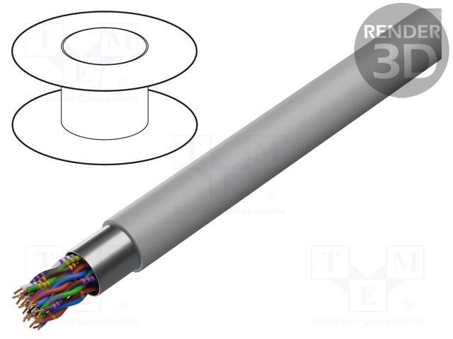 Wire; JE-Y(ST)Y÷BD; 12x2x0.8; Al-PET foil; PVC; grey; CPR: Eca