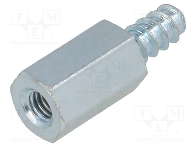 Screwed spacer sleeve; Int.thread: M3; 10mm; Ext.thread: ST3,5