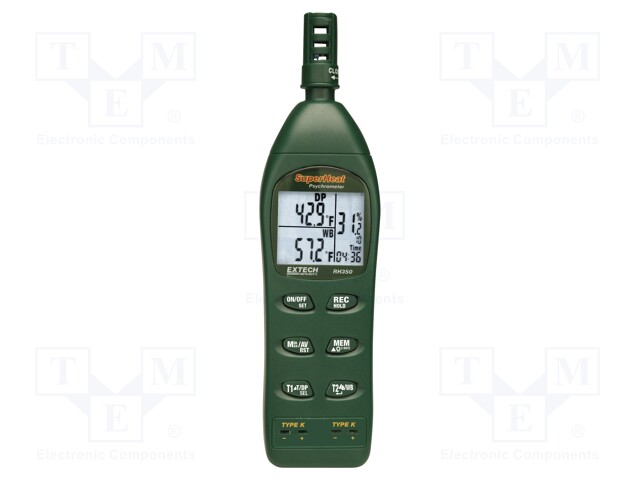 Psychrometer; LCD; -20÷50°C; Temp.(thermocouple K): -200÷1370°C