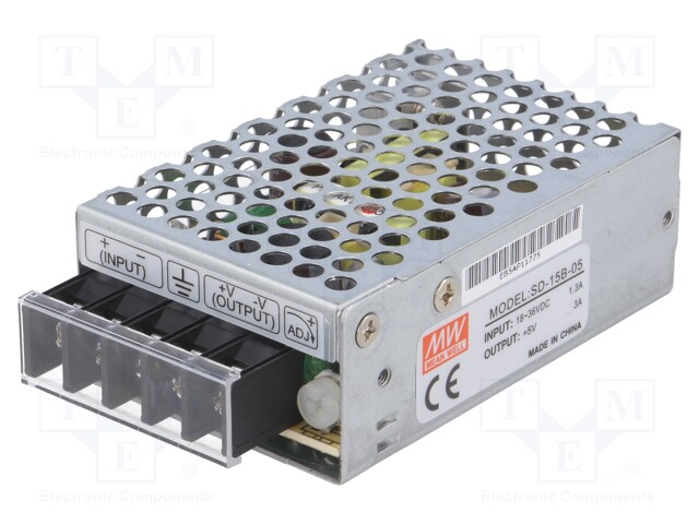 Converter: DC/DC; 15W; Uin: 18÷36V; Uout: 5VDC; Iout: 3A; Case: 931A