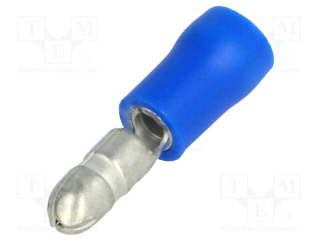 Terminal: round; male; Ø: 4mm; 1.5÷2.5mm2; crimped; for cable; blue