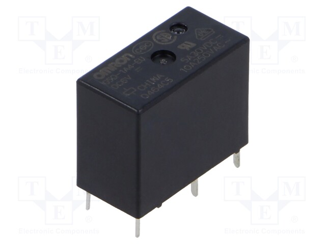 Relay: electromagnetic; SPST-NO; Ucoil: 6VDC; 10A; 10A/250VAC; PCB