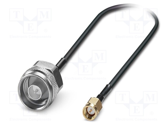 Cable; N male,SMA male; FRNC; shielded connectors; black; 0.5m