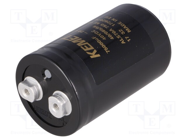 Capacitor: electrolytic; 75000uF; 40VDC; Leads: screw; ESR: 18mΩ