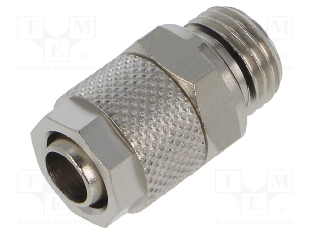 Screw-on fitting; threaded; max.15bar; nickel plated brass; 8mm