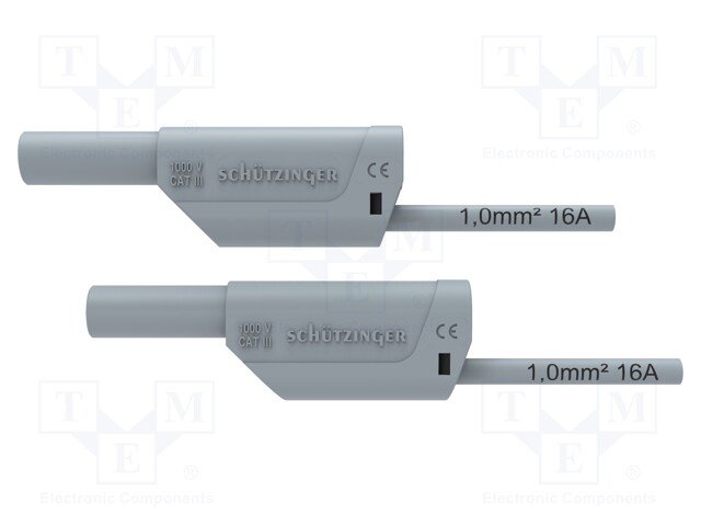 Test lead; 16A; 4mm banana plug-4mm banana plug; Urated: 1kV