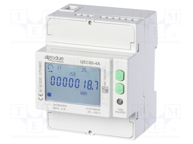 Electric energy meter; 80A; Network: three-phase; 50÷60Hz; IP51
