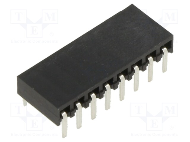 Socket; pin strips; female; 2.54mm; PIN: 8; THT; on PCBs; tinned