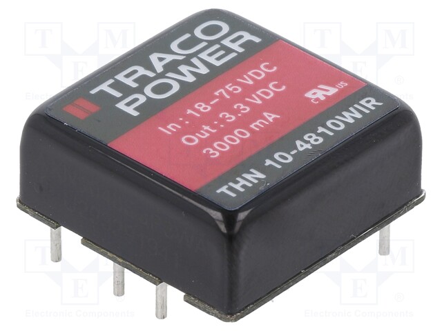 Converter: DC/DC; 10W; Uin: 18÷75V; 3.3VDC; Iout: 3000mA; 1"x1"