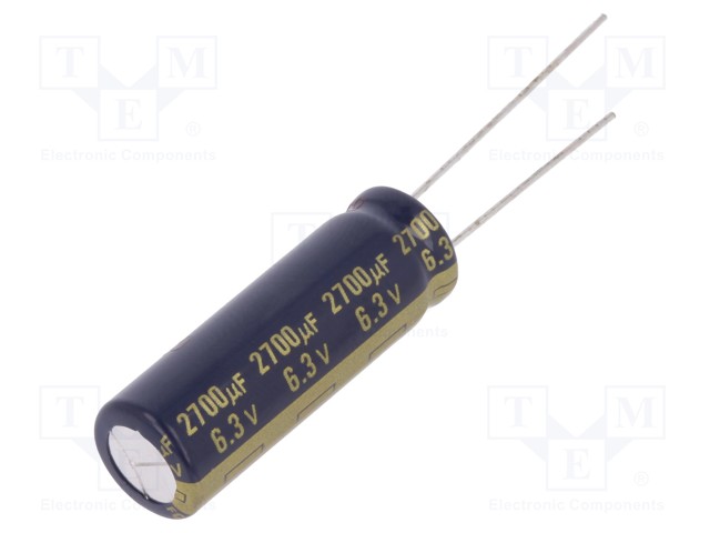 Capacitor: electrolytic; low impedance; THT; 2700uF; 6.3VDC; ±20%