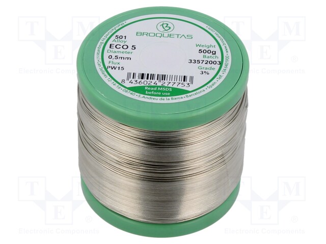 Soldering wire; Sn99Ag0,3Cu0,7; 0.5mm; 0.5kg; lead free