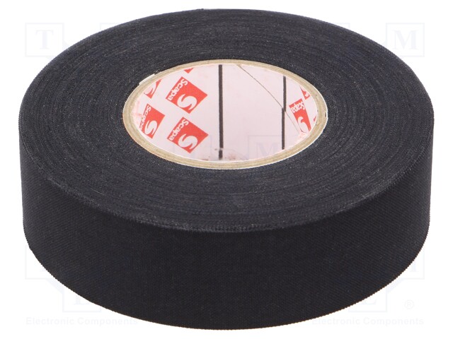 Tape: fixing; W: 25mm; L: 25m; Thk: 0.25mm; rubber; black