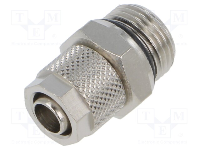 Screw-on fitting; threaded; max.15bar; nickel plated brass; 8mm